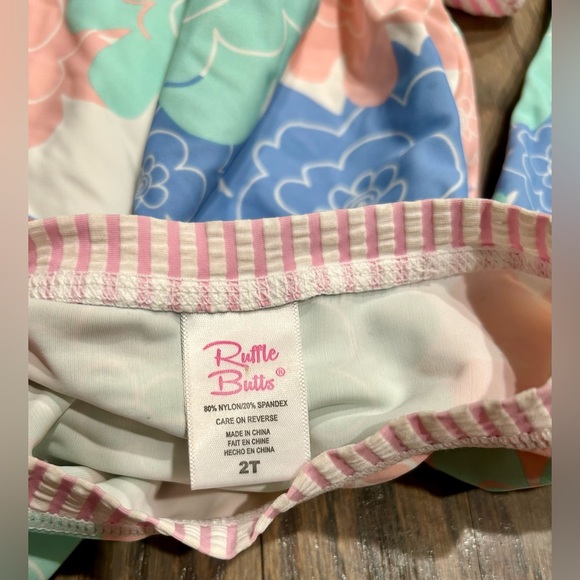 Ruffle Butts Rashguard Swim - Picture 2 of 3